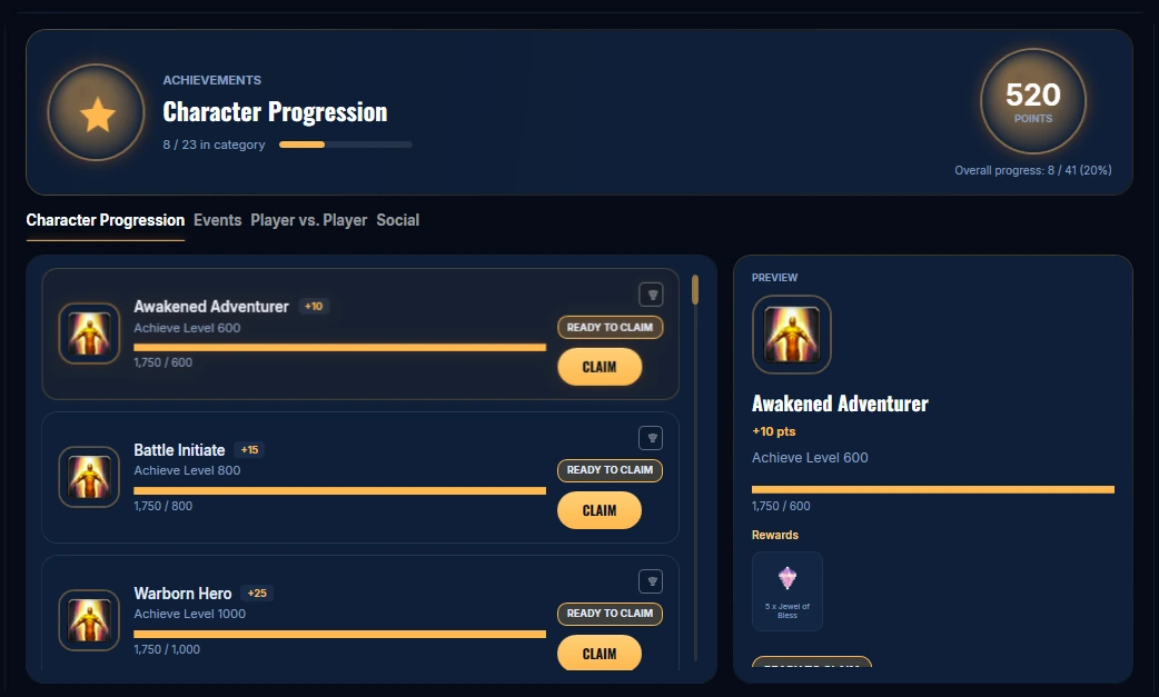 Achievements para todas las cuentas